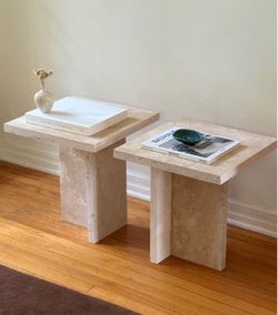 Solid Travertine Tables/ Pedestals