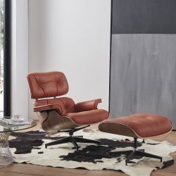 Brand New Lounge Chair and Ottoman with Real Leather