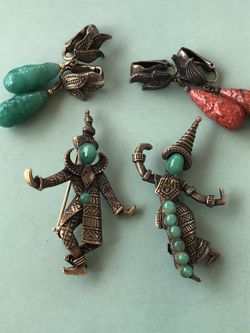 Vintage Signed Marvella Brooch Set With Earrings