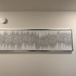 Oversized Silver Textured Abstract Wall Art – Statement Piece