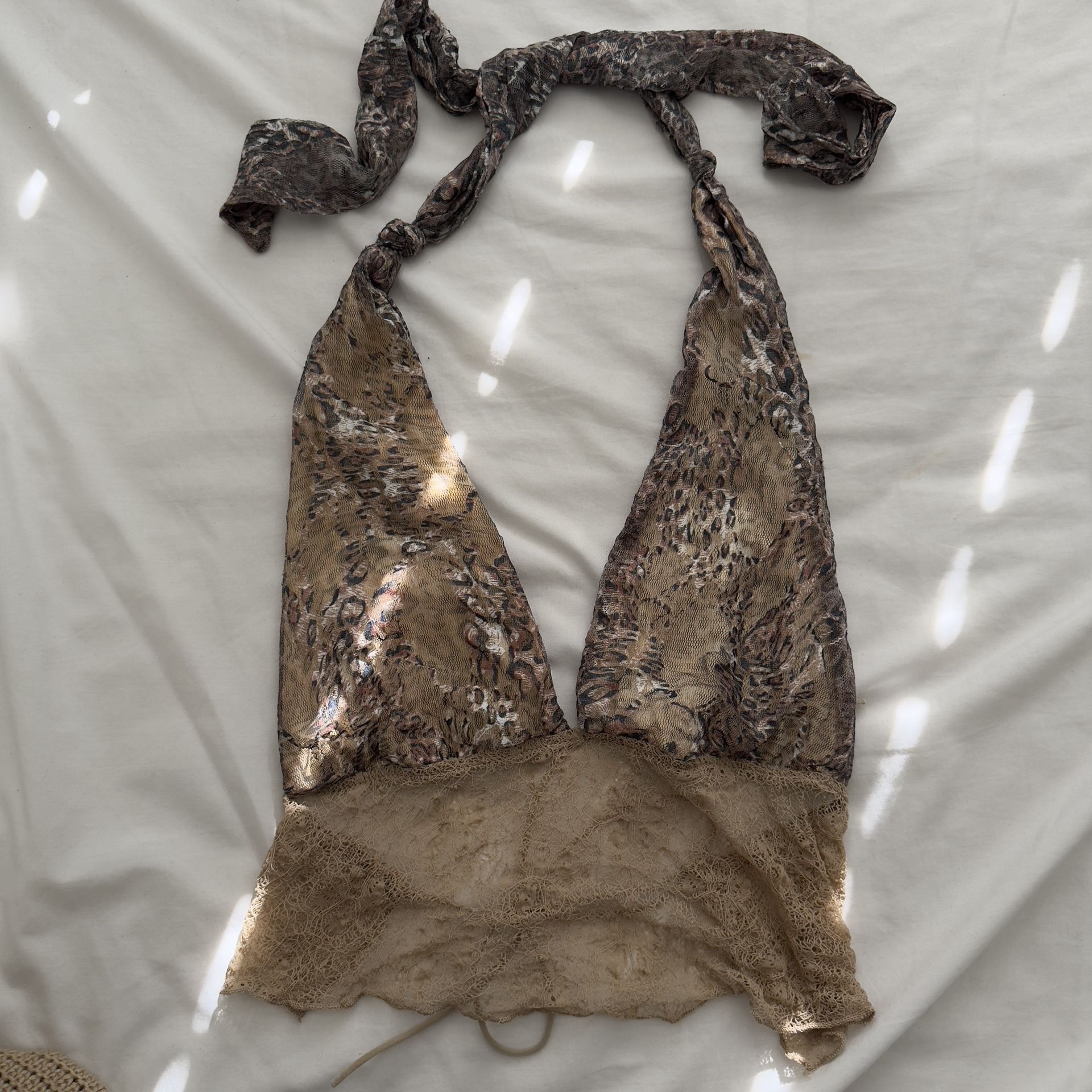 Leopard Print Halter Top Size S