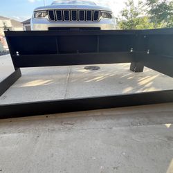 Floor twin bed frame w/ bookshelf