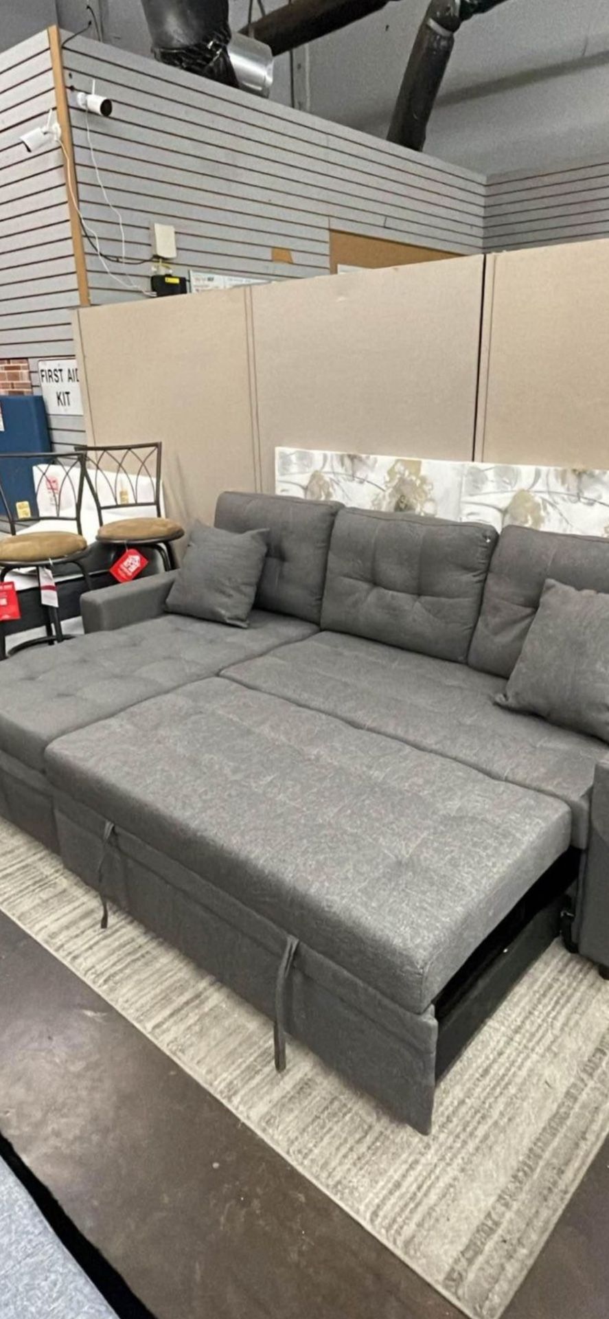 Grey Sofa With Pullout Bed
