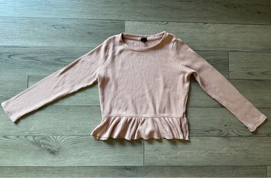 Art Class Girls Ribbed Peplum Top Size L (10/12)