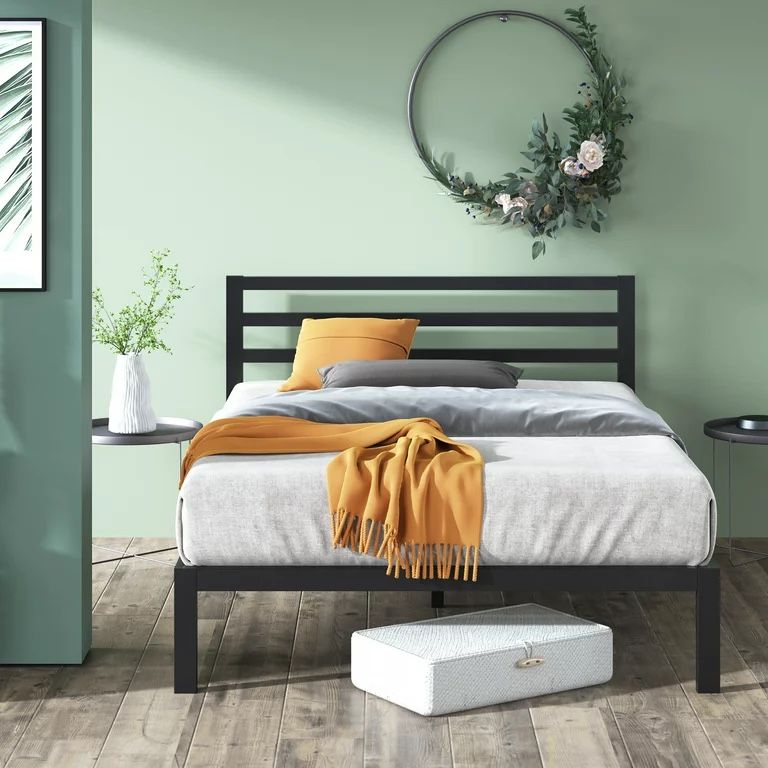Zinus Mia 38” Metal Platform Bed Frame with Headboard, Full