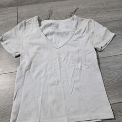 White V-neck 