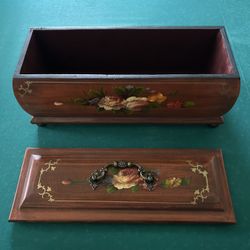 Wooden Rose Hand Painted Box