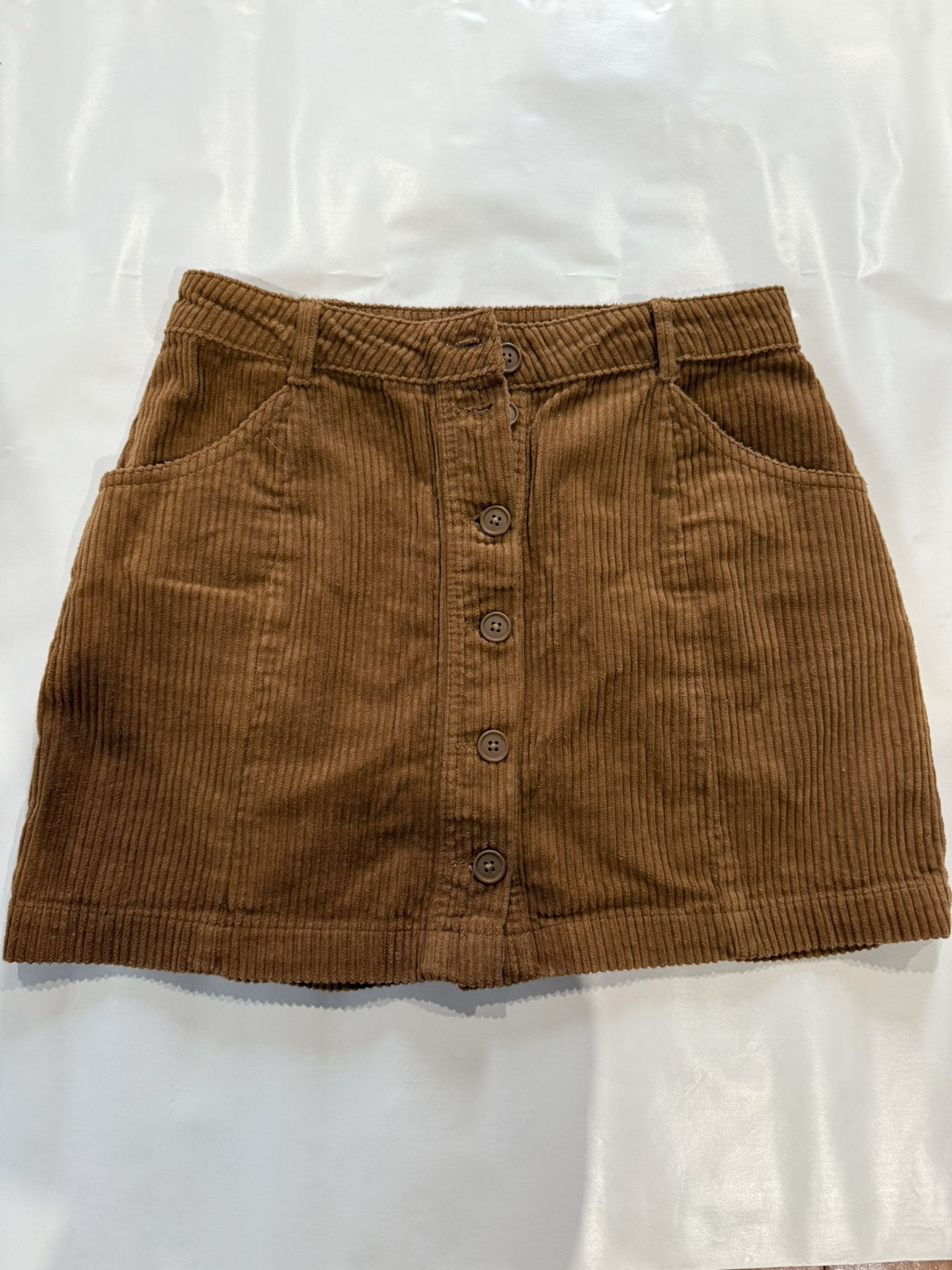 Brown Corduroy Mini Skirt