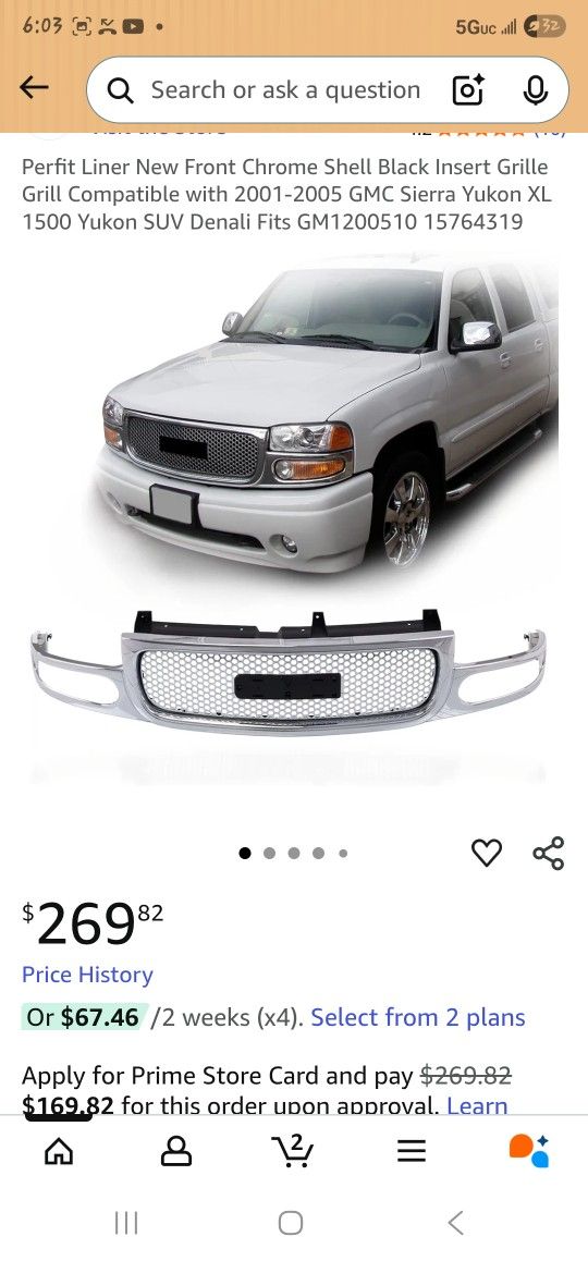 2001 To 2006 GMC YUKON DENALI FRONT GRILL