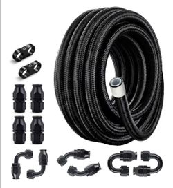 EVIL ENERGY 6AN PTFE Fuel Line Kit AN6 E85 Nylon Braided Hose 20FT Black