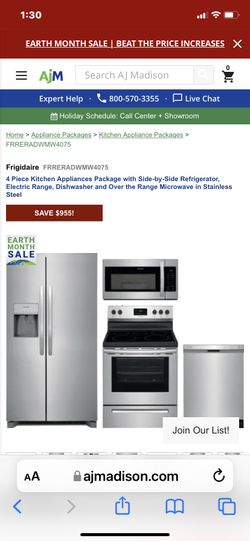 Like New, Four Piece Stainless Steel, Kitchen Appliance Package