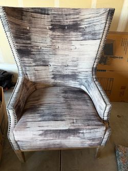 Wingback Accent Chair with Nailhead Trim