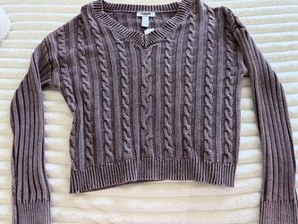 RSQ Cropped Cable Knit Sweater