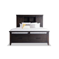 Montana queen bookcase bed with storage