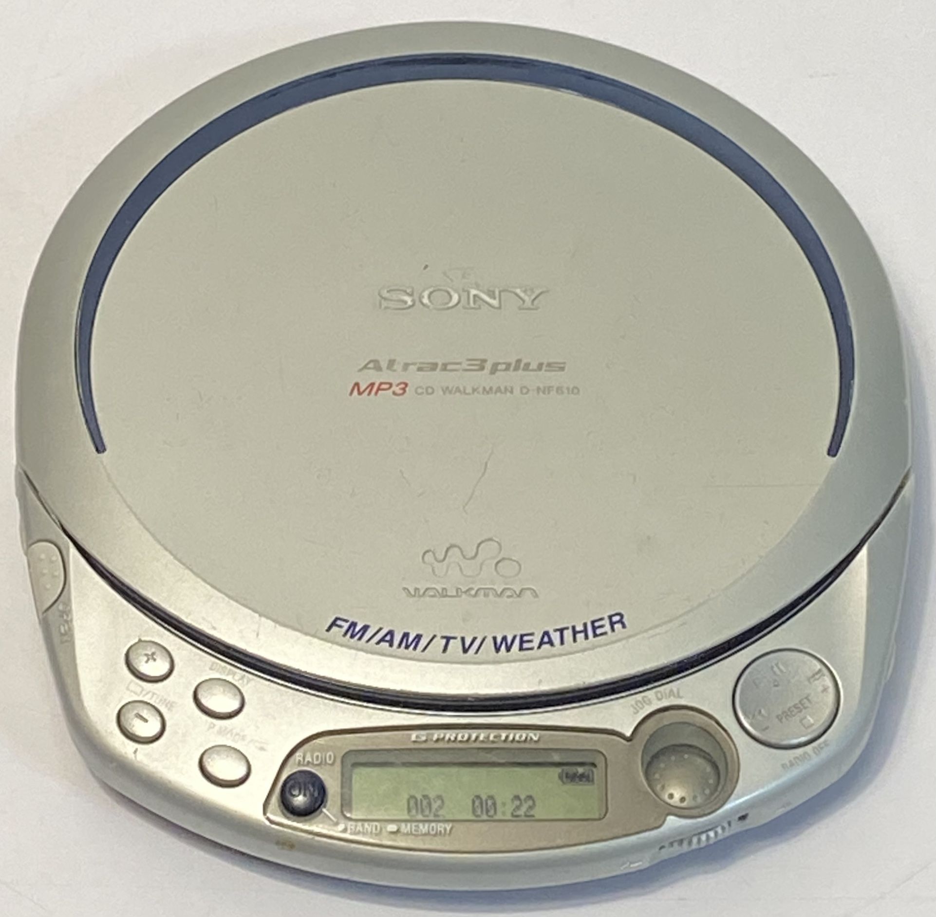 Sony Atrac3plus CD Walkman - D-NF610 - Tested & Works  (#950)
