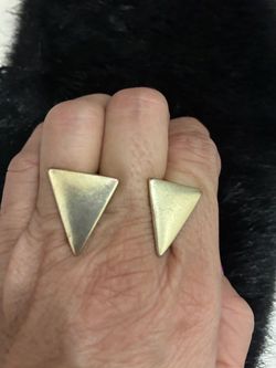 Gold Triangle Stud Earrings