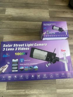 Solar street light camera 3 lens and by