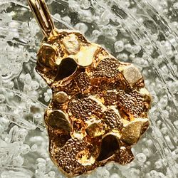 18KT Solid Gold Nugget Pendant