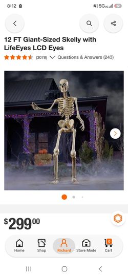 12 FT Giant Skeleton with LifeEyes LCD Eyes