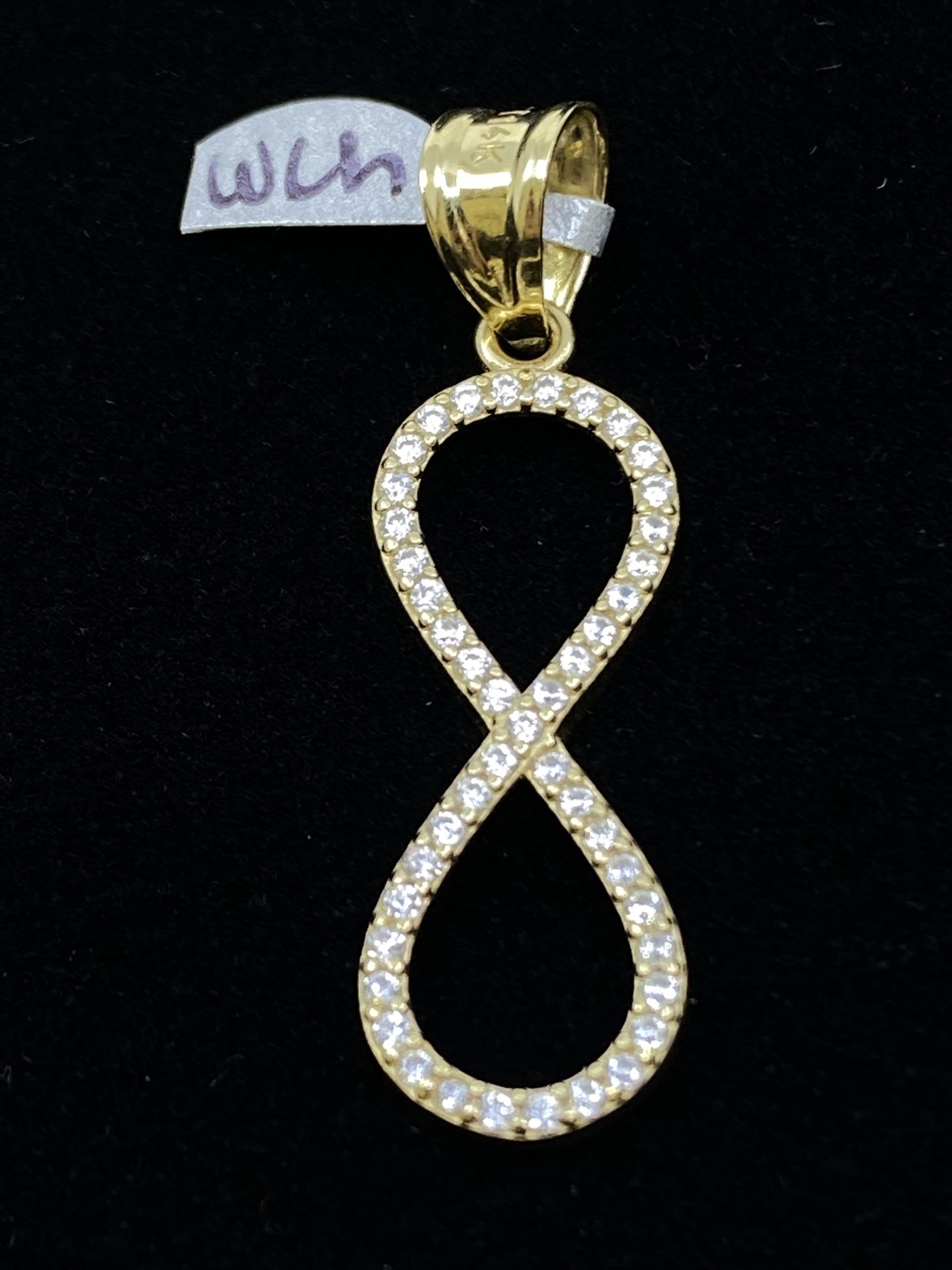 $200 Yellow Gold W Zirconia Infinity Sign Charm