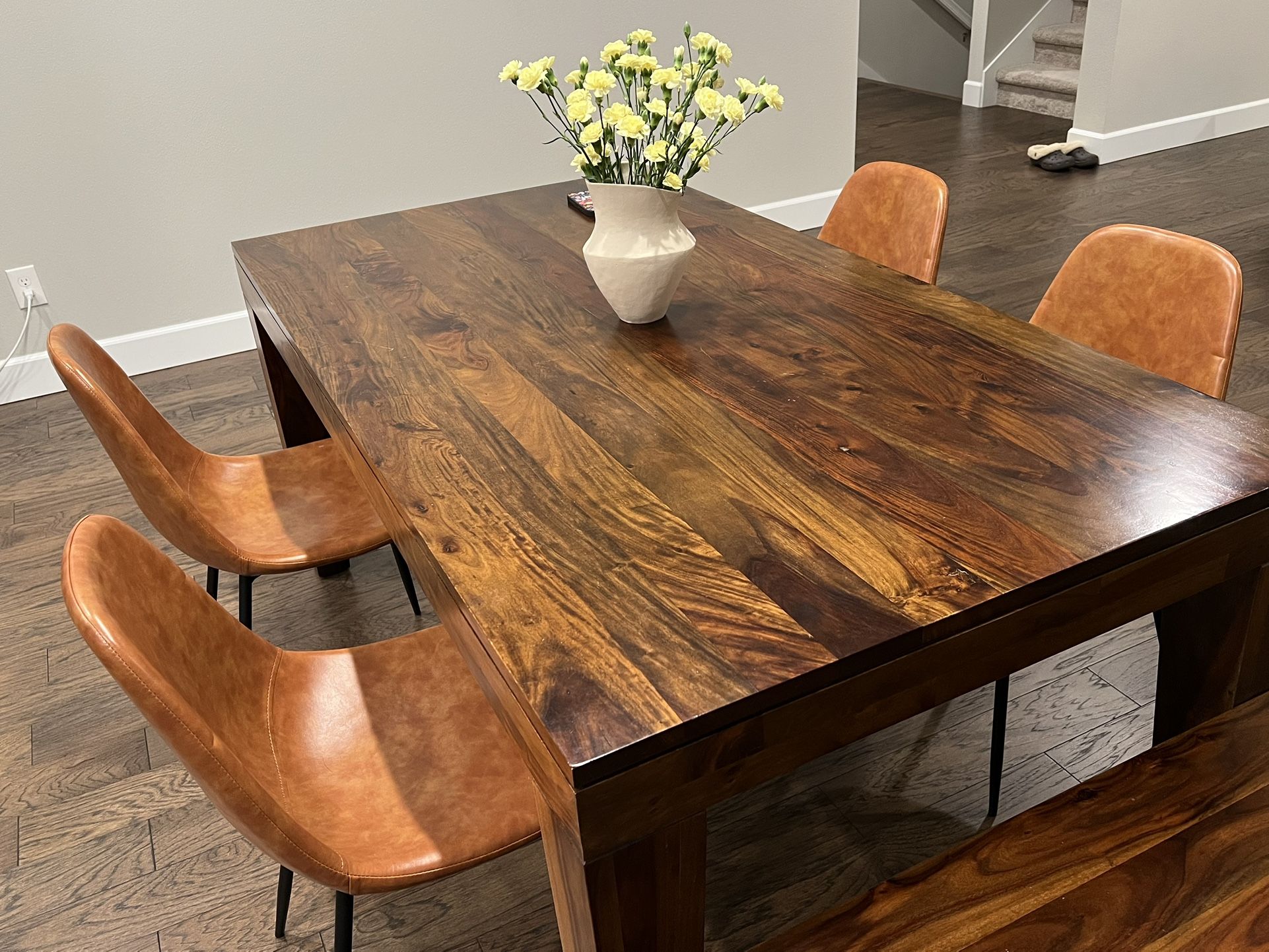Wood Dining Table & Bench