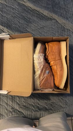 Real leather tan short boots