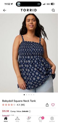 Torrid Babydoll Square Neck Tank Top