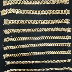 10KT Solid Miami Cuban Chain and Bracelet 