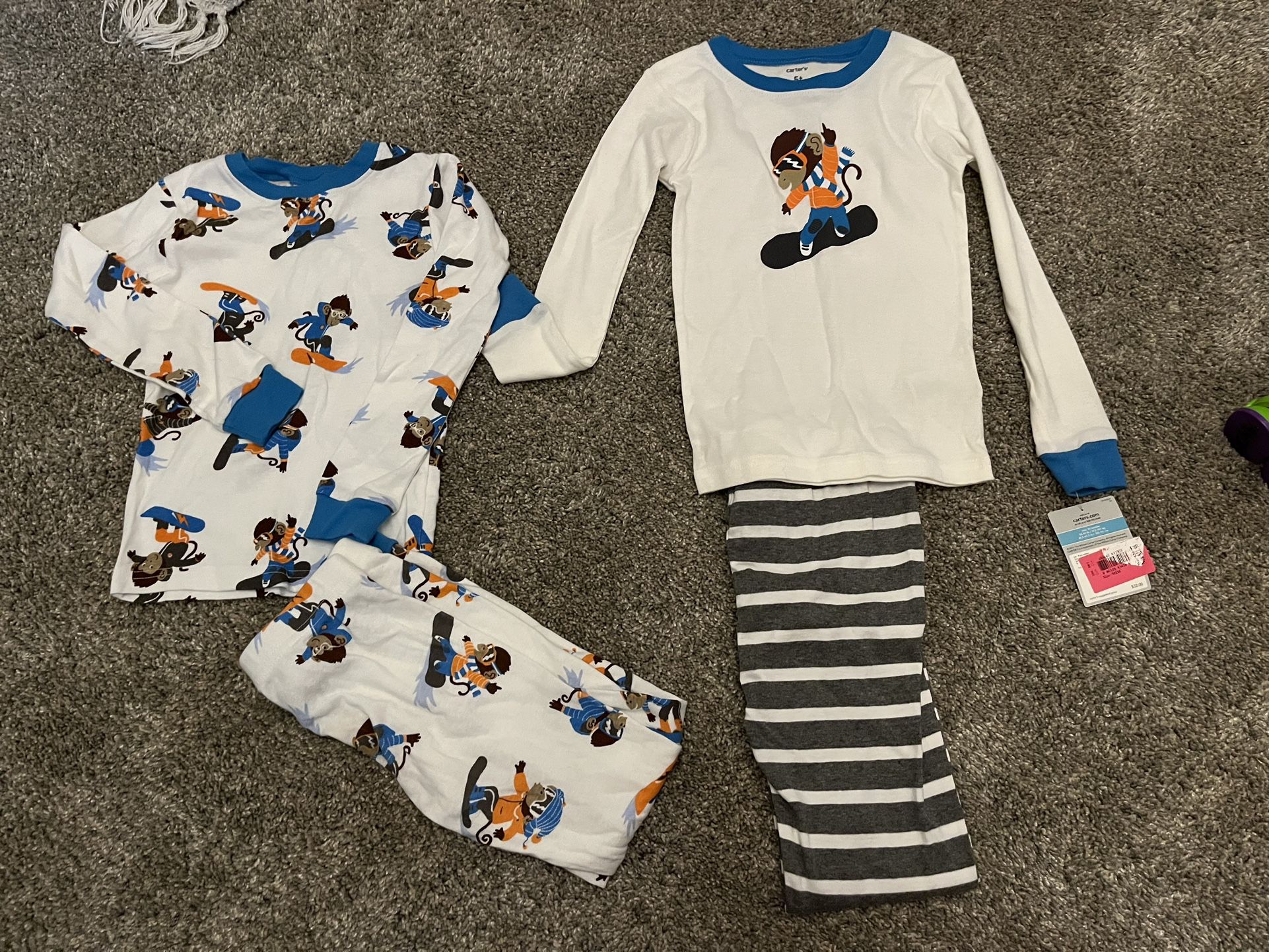 Boys Size 5 Pajamas- 2 Sets