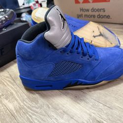 Air Jordan  5 Reto  Blue Suedesize 11