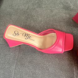 Pink Open Toe Heels 