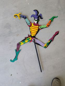 Limited Edition 30" Colorful Jester Prop by Prop Art DuPont Display Co.