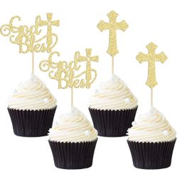 Baptism / First communion Cupcake Toppers 