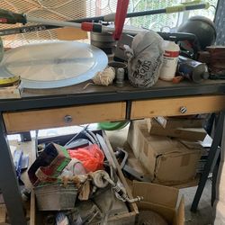 Heavy Duty Wooden and Metal work shop table