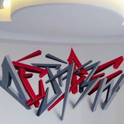 3D Letter Mural On Wall