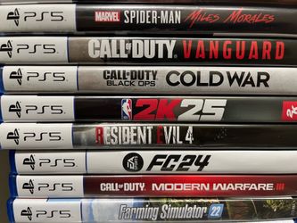 PS5 Games Resident Evil 4, Call of Duty Modern Warfare, FIFA FC24 FC 24 Cold war Vanguard Spider-man