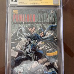 Punisher / Batman Comic 9.8 CGC Signed By John Romita Jr
