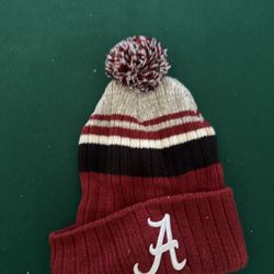  Alabama Crimson Tide Pom Beanie Hat - Red/Gray Knit Winter Cap