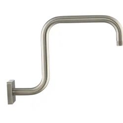 MODONA Gooseneck Square Rain Shower Arm with Flange, Satin Nickel