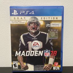 Madden NFL 18 GOAT Edition PS4 Like New Sony PlayStation 4 Video Game Tom Brady