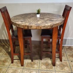 STOOL TABLE AND TWOSTOOL  CHAIRS