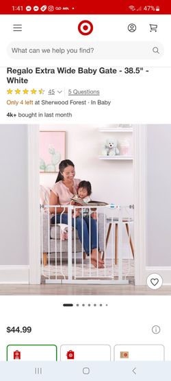 Regalo Extra Wide Baby Gate - 38.5" - White $35 each or 2 for $60