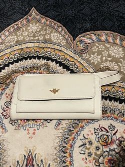 White Wallet with Bee Emblem