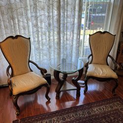 Two Arm Chairs With End Table