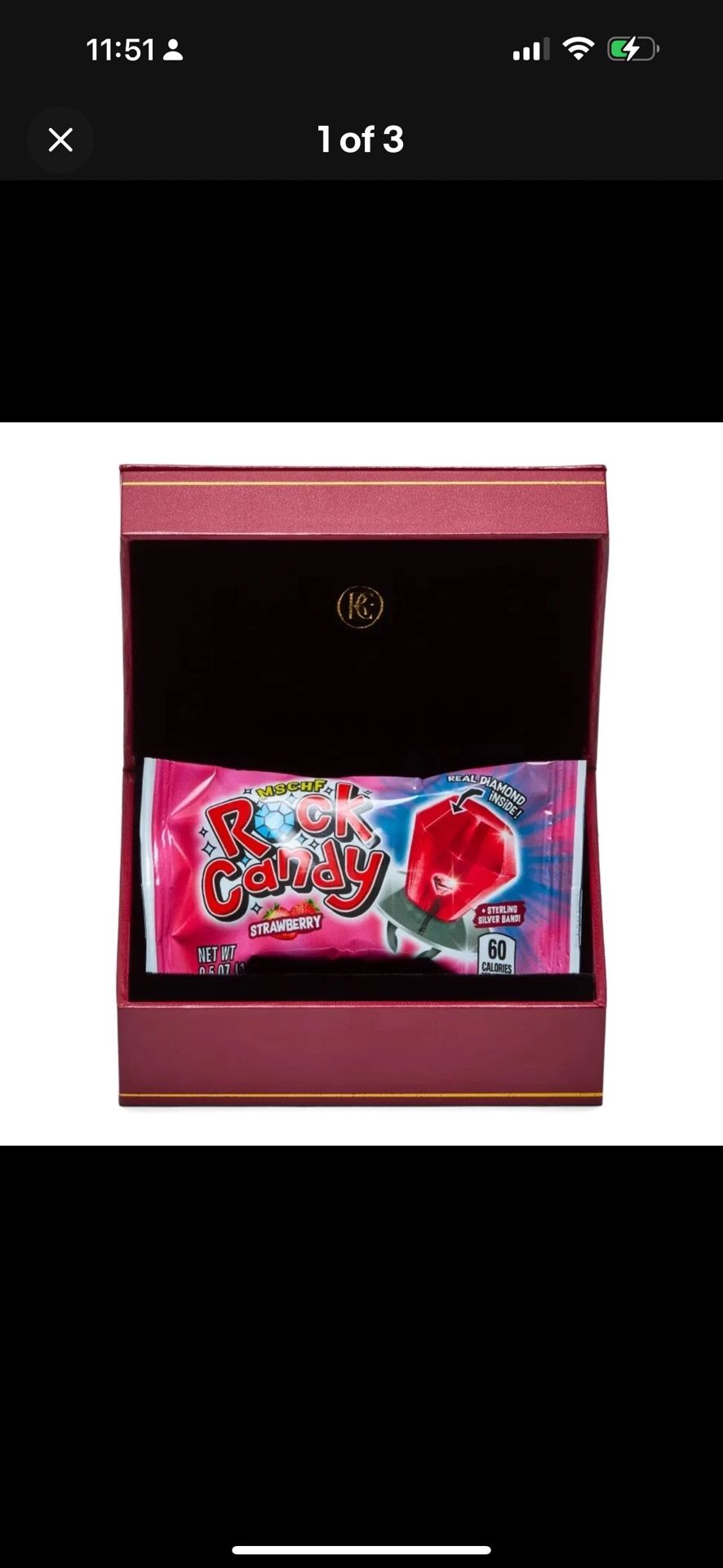 MSCHF Rock Candy Ring With Real Lab Diamond