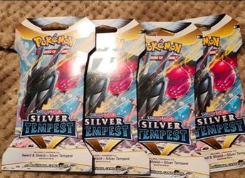 9 Pokemon Unopen Packs Silver Tempest