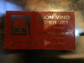 Buon vino super jet. Wine pump and filter