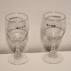 GOLD RIMMED SHAMROCK GLASSES