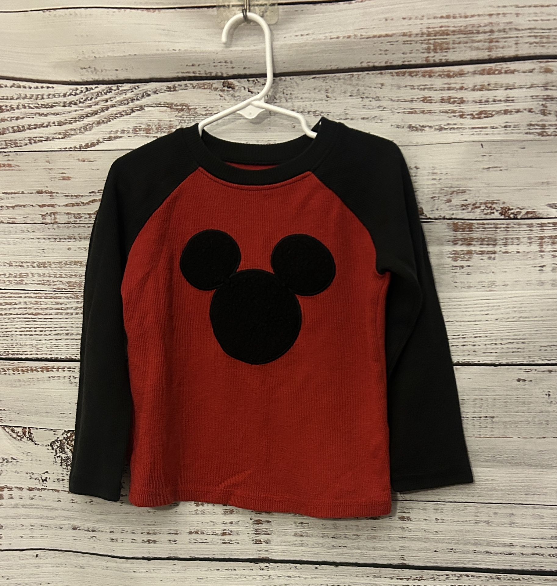 Jumping Beans Red and Black Mickey Mouse Long Sleeve Tee size 4t