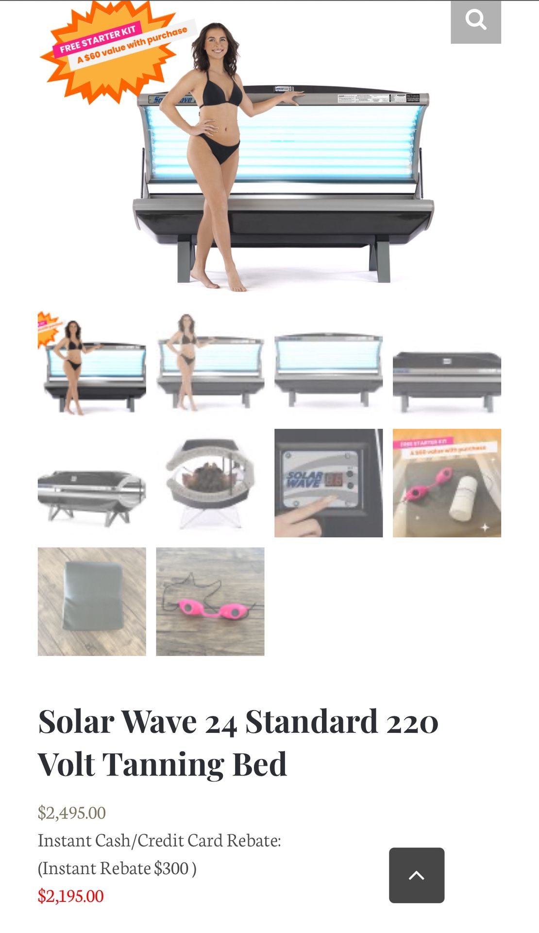 Solar Wave 24 Standard 220 Volt Tanning Bed